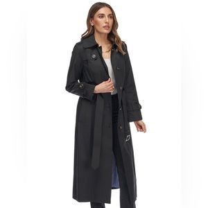 LONDON FOG Maxi Trench Coat w/ Removable Hood